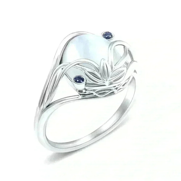 New Sterling Silver Blue Sapphire & Moonstone Ring - Picture 2 of 5
